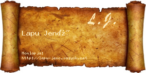 Lapu Jenő névjegykártya
