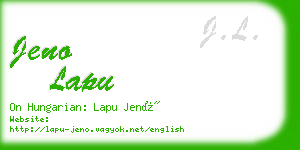 jeno lapu business card